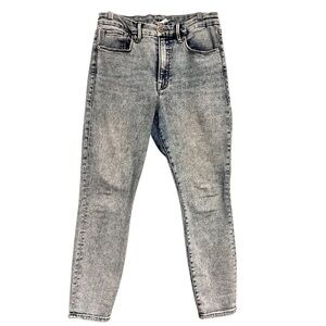 Good American Good Legs High Rise Chewed Hem Ankle Jeans Blue 837 Size 12/31